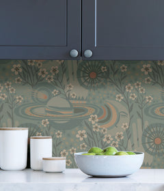 Pip & Lo Ethereal Cosmos Peel and Stick Wallpaper in a room setting