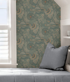Pip & Lo Ethereal Cosmos Peel and Stick Wallpaper in a room setting