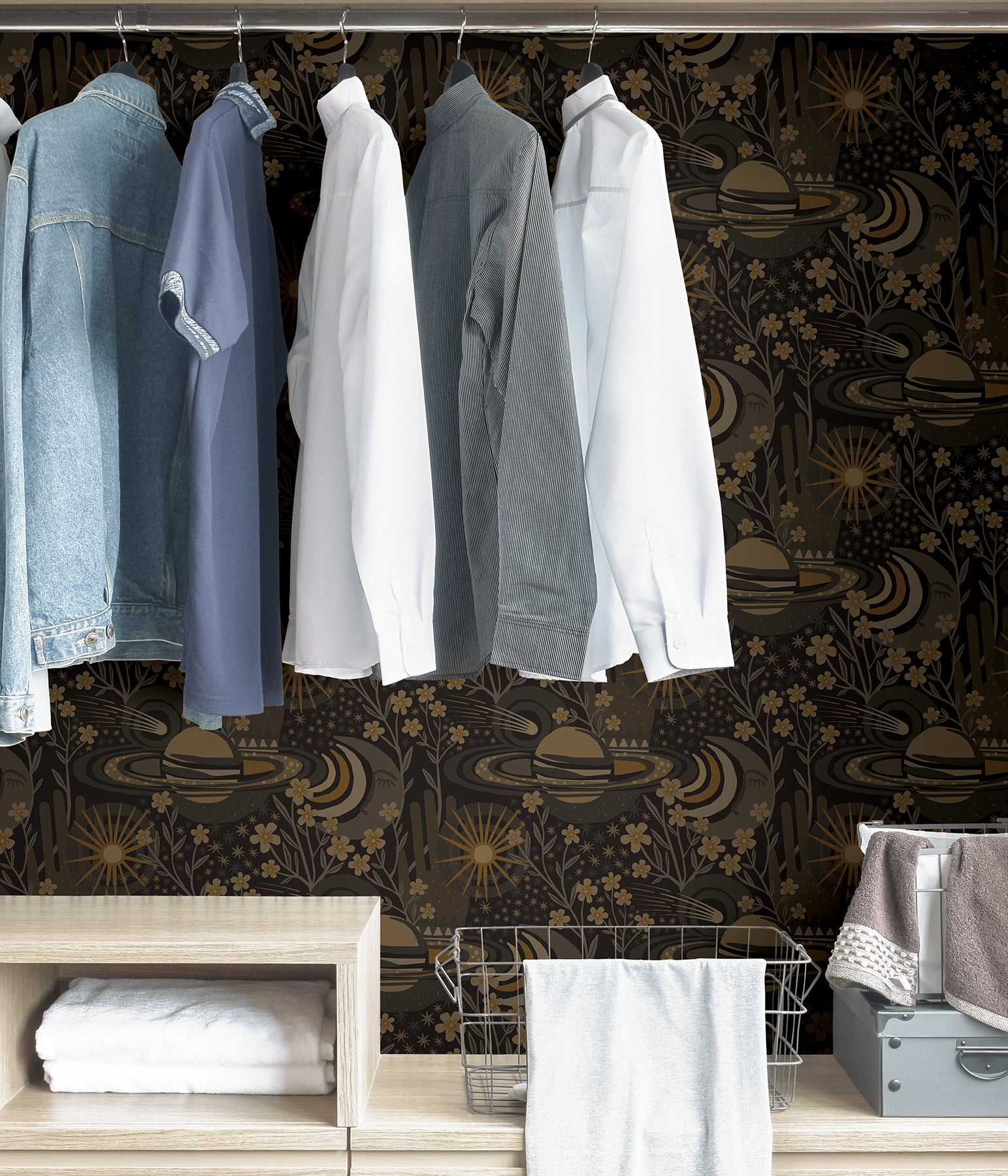 Ethereal Cosmos P&S Wallpaper in a room setting