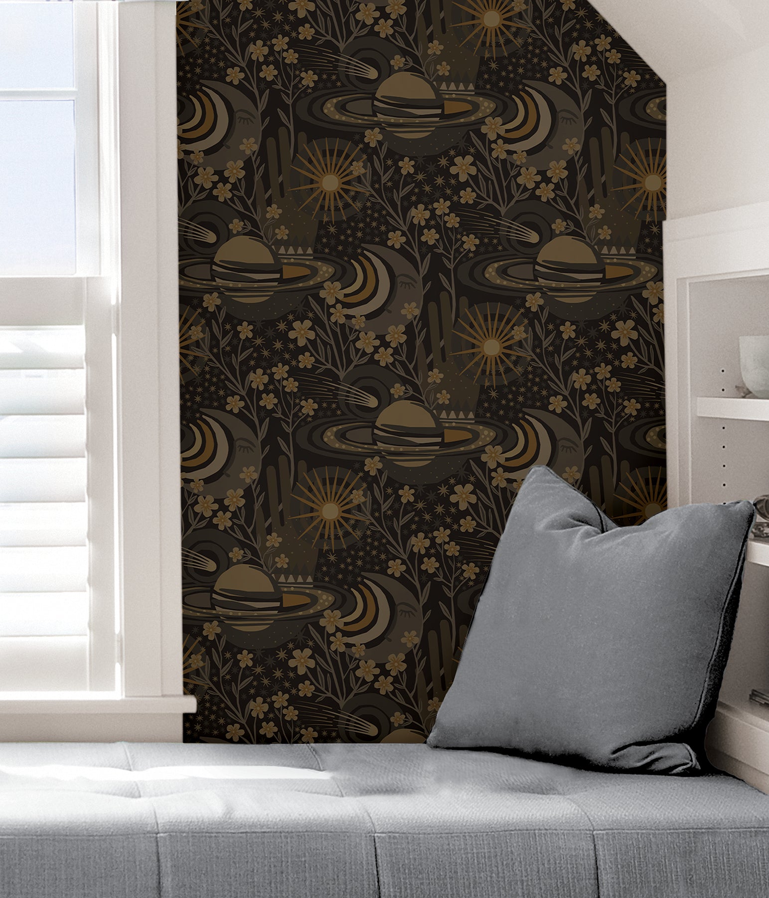 Ethereal Cosmos P&S Wallpaper in a room setting