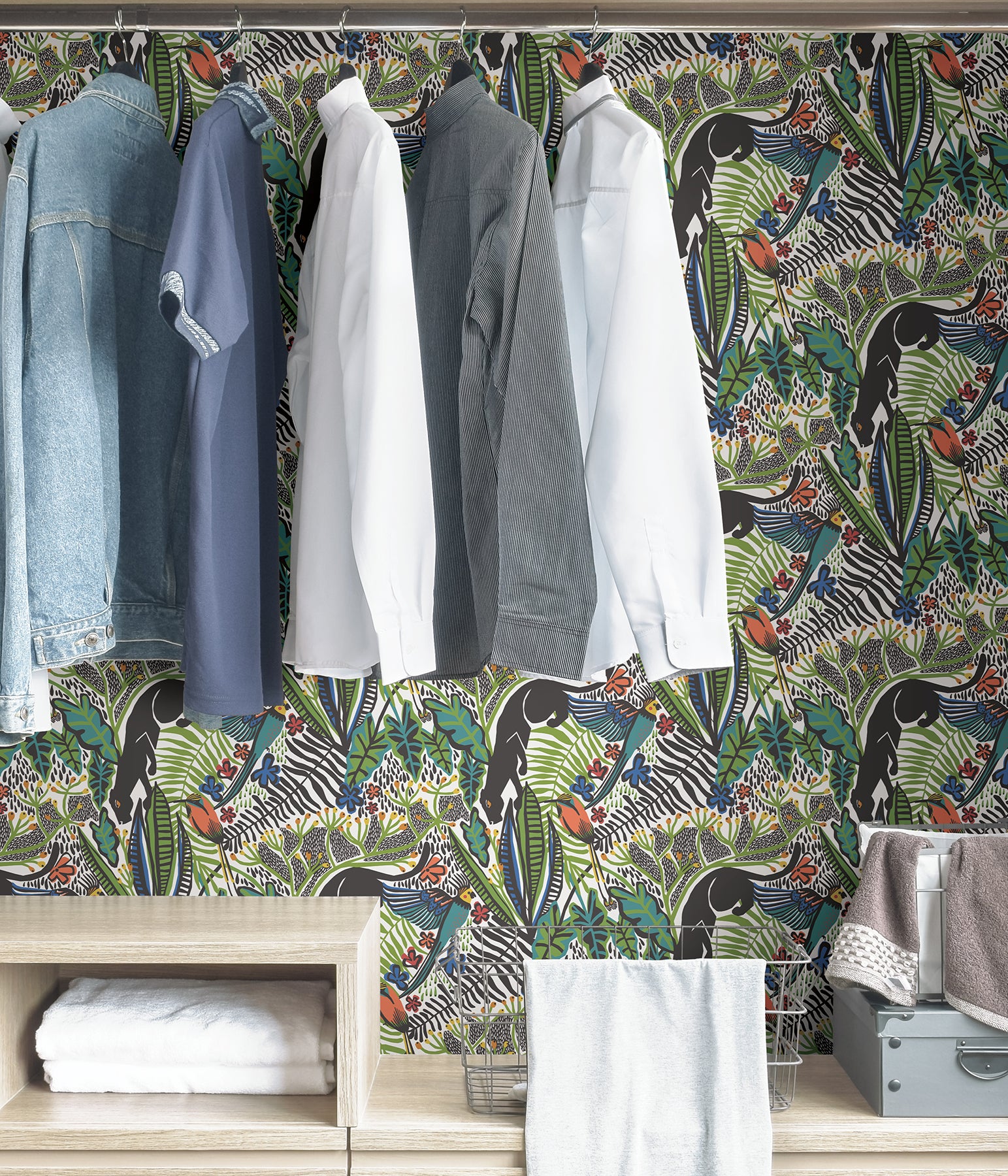 Pip & Lo Poise Peel and Stick Wallpaper in a room setting