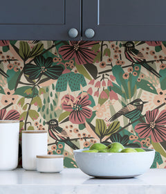 Jaybird P&S Wallpaper in a room setting