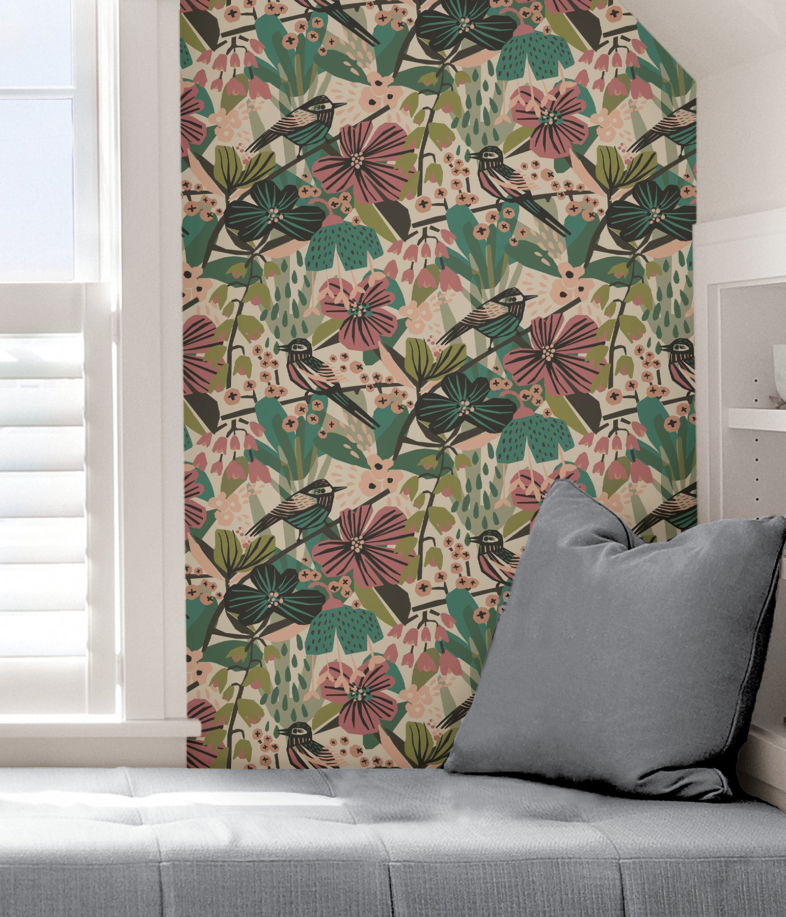 Jaybird P&S Wallpaper in a room setting