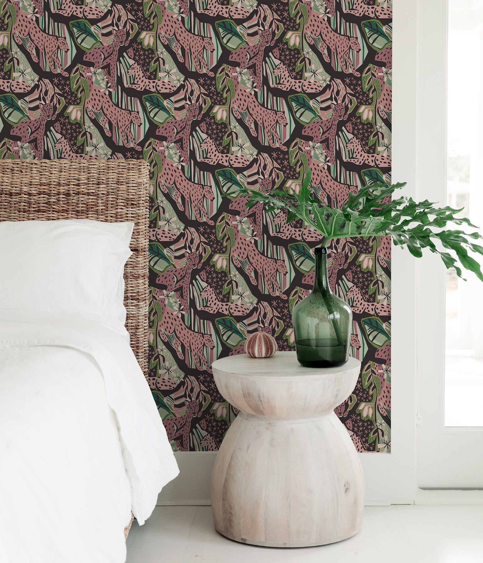 Pip & Lo Cat Nap Peel and Stick Wallpaper in a room setting