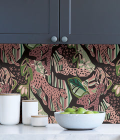 Pip & Lo Cat Nap Peel and Stick Wallpaper in a room setting