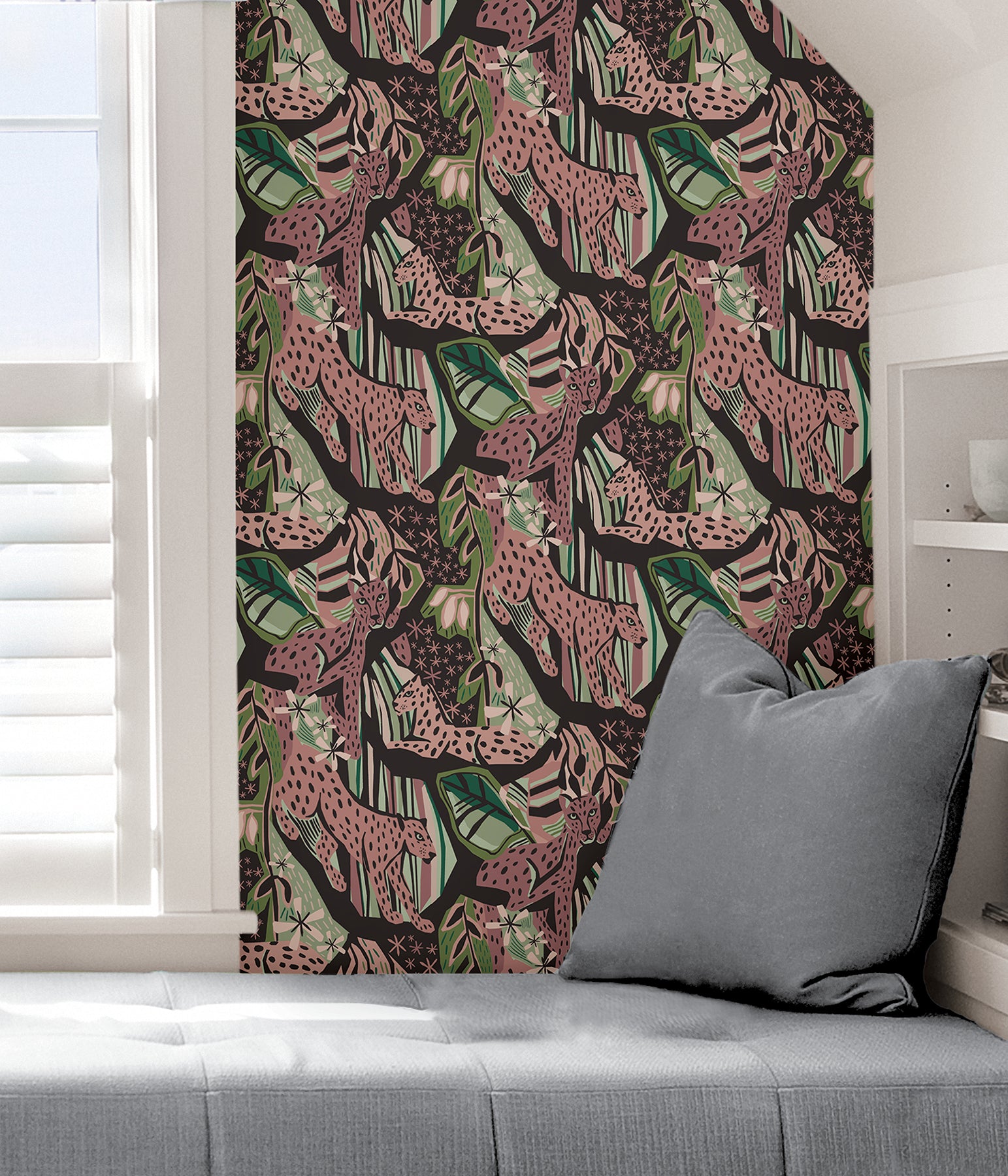 Pip & Lo Cat Nap Peel and Stick Wallpaper in a room setting