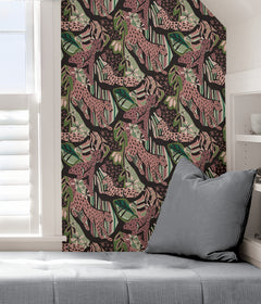 Pip & Lo Cat Nap Peel and Stick Wallpaper in a room setting