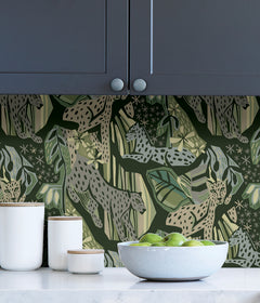 Pip & Lo Cat Nap Peel and Stick Wallpaper in a room setting
