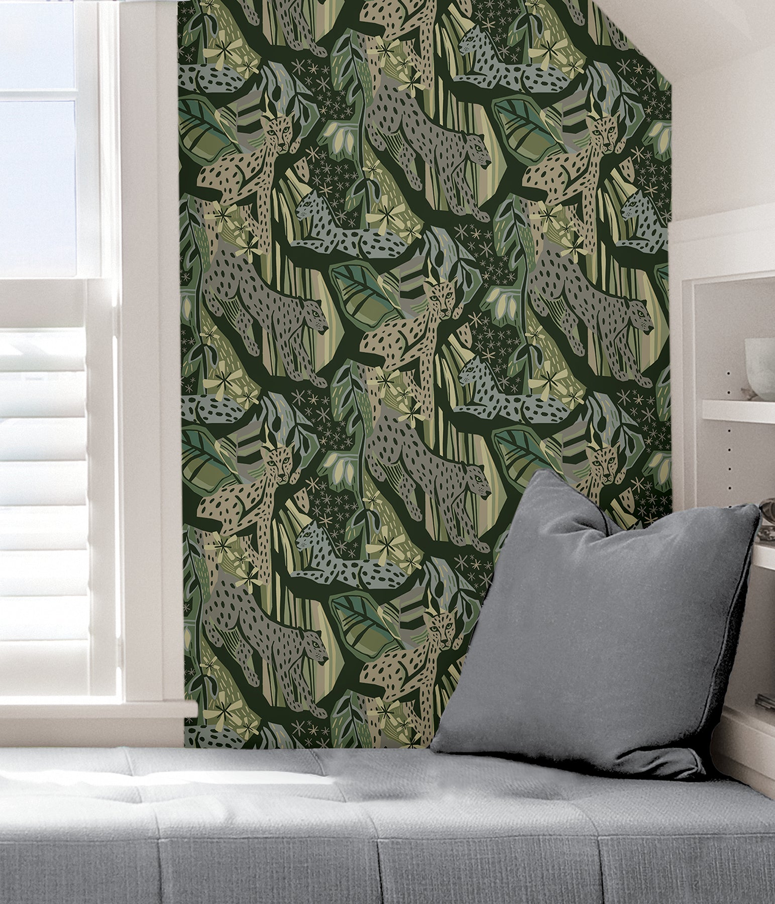 Pip & Lo Cat Nap Peel and Stick Wallpaper in a room setting