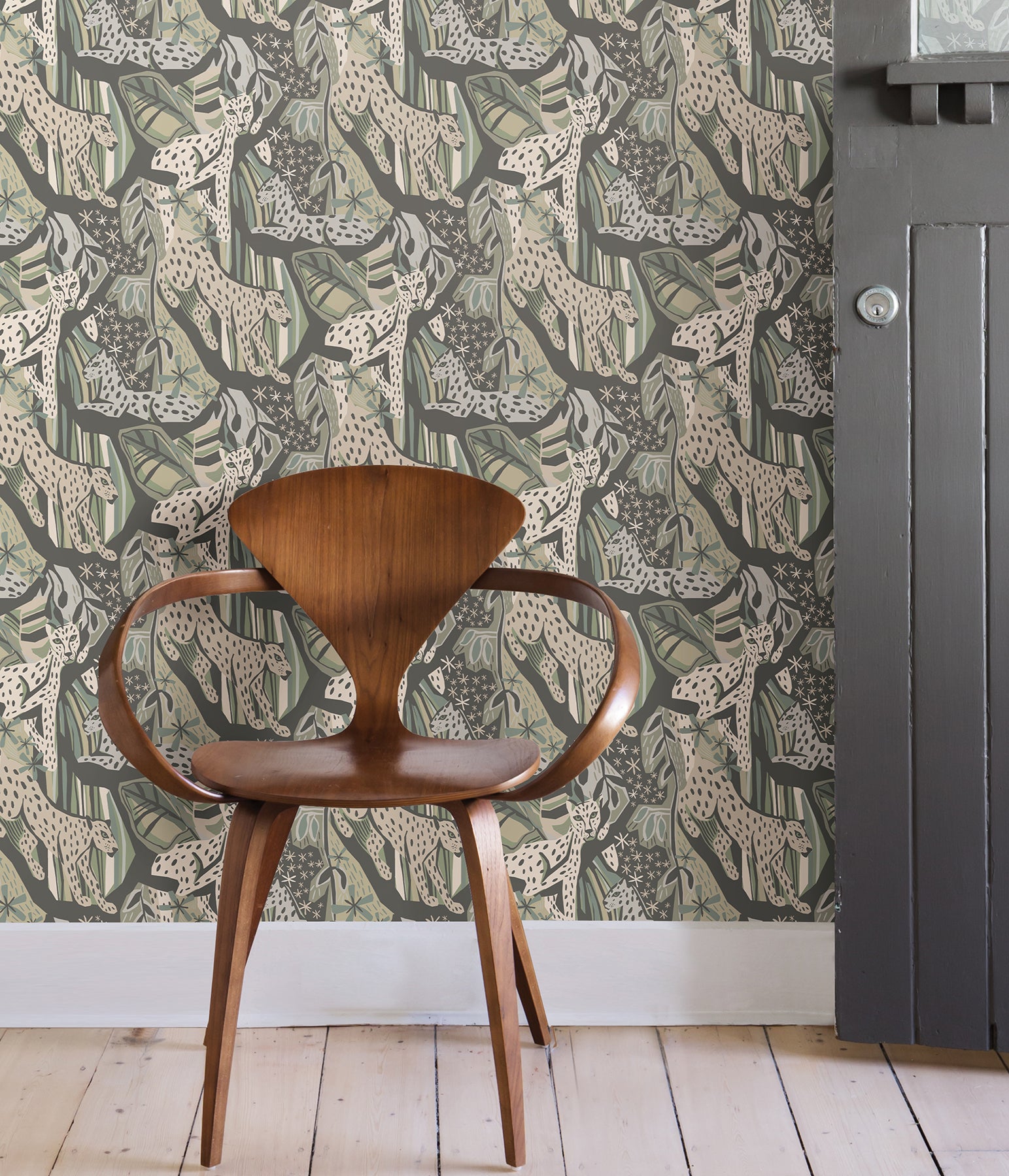 Pip & Lo Cat Nap Peel and Stick Wallpaper in a room setting