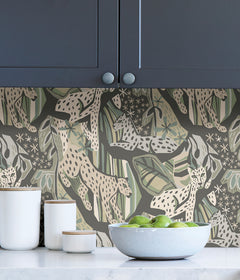 Pip & Lo Cat Nap Peel and Stick Wallpaper in a room setting