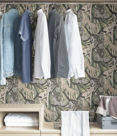 Pip & Lo Cat Nap Peel and Stick Wallpaper in a room setting