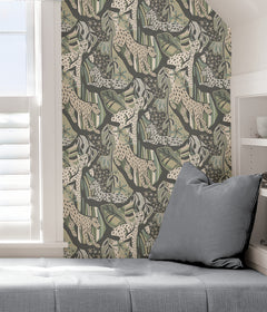 Pip & Lo Cat Nap Peel and Stick Wallpaper in a room setting