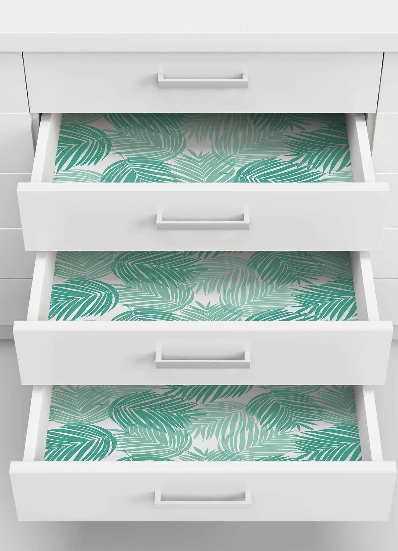 Stay Palm Leaf P&S Wallpaper in a room setting