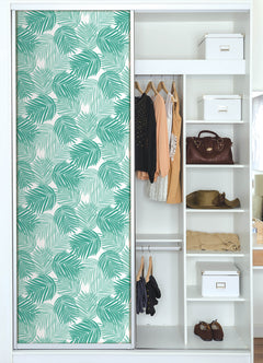 Stay Palm Leaf P&S Wallpaper in a room setting