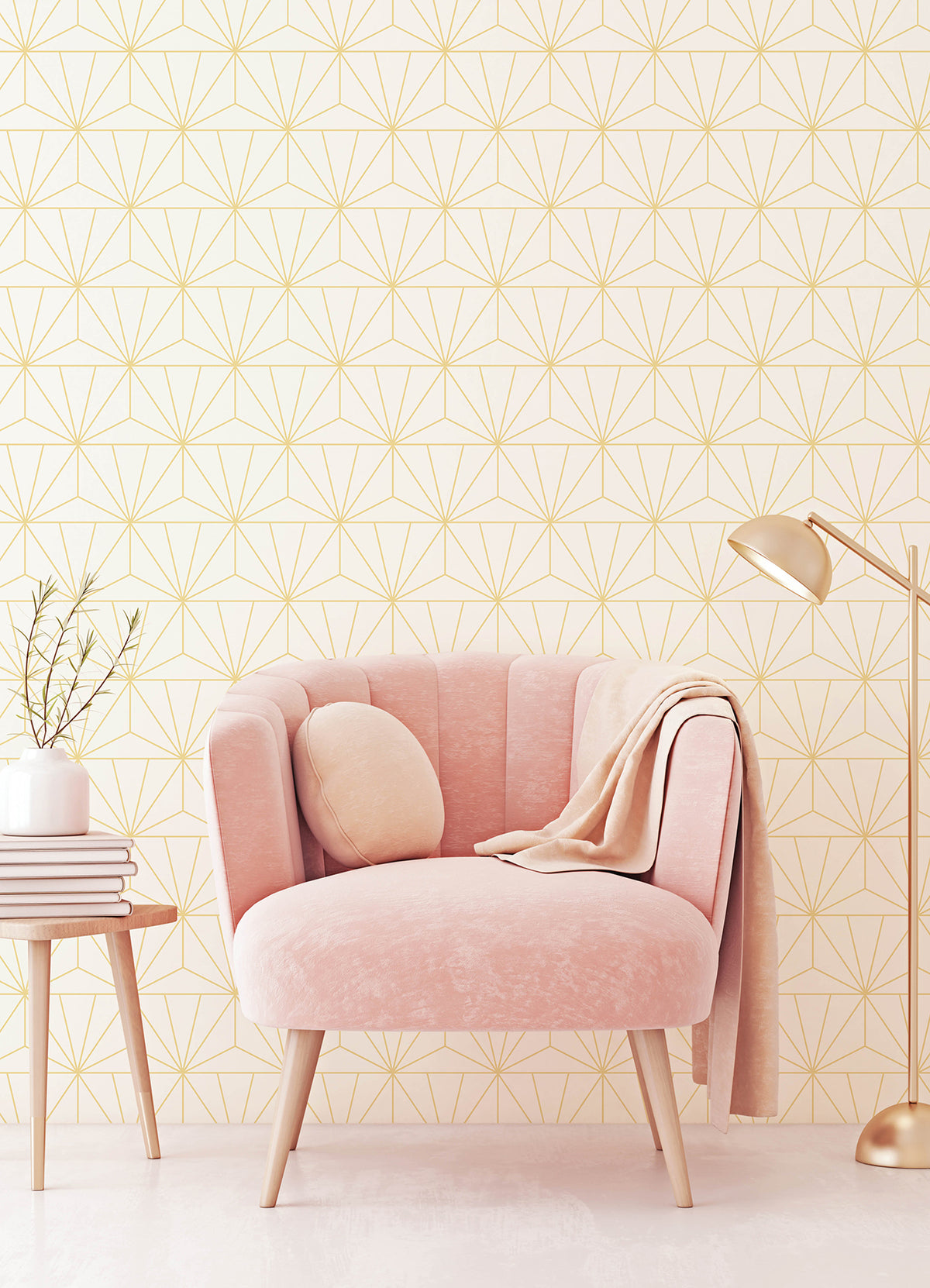 Packed Party Geometric Peel and Stick Wallpaper in a room setting