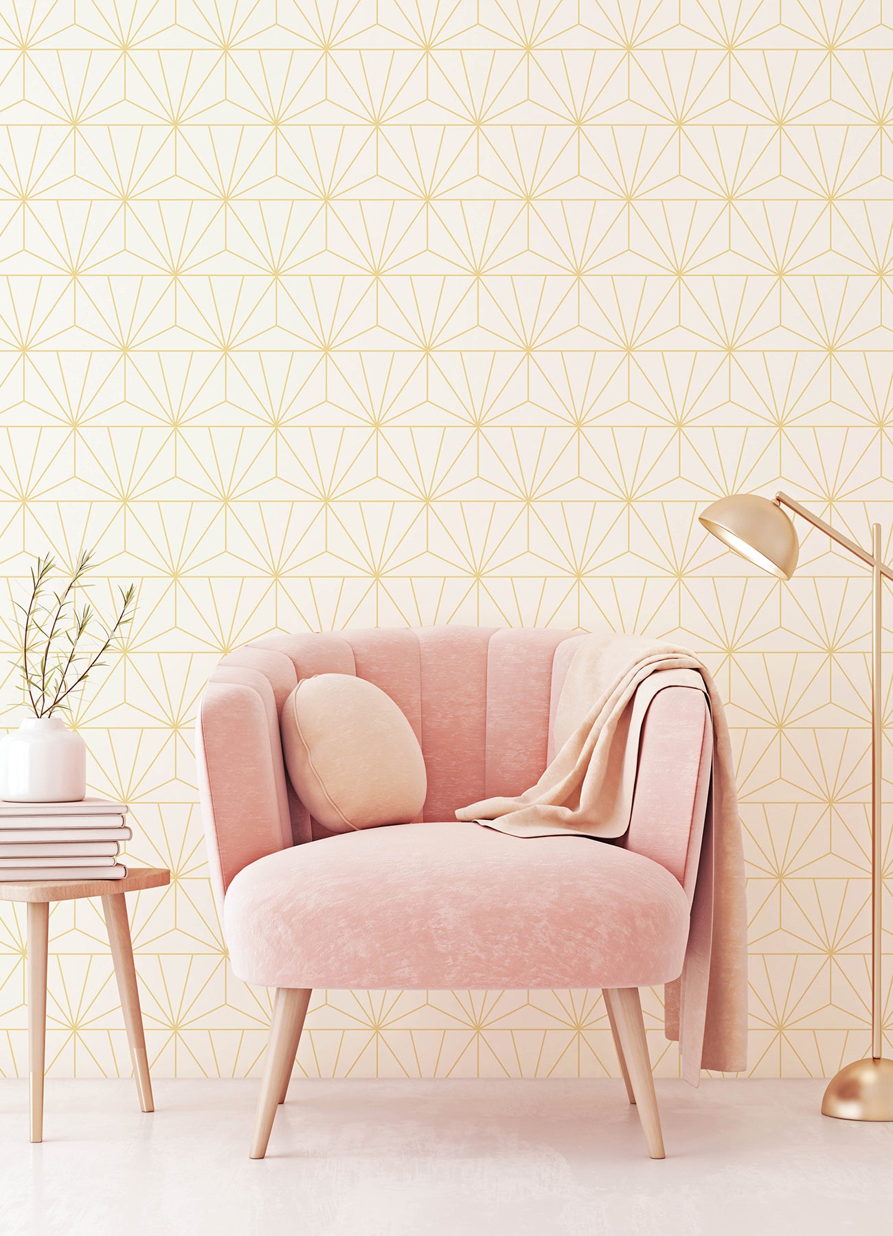 Packed Party Geometric Peel and Stick Wallpaper in a room setting