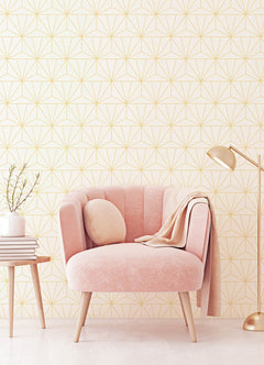 Packed Party Geometric Peel and Stick Wallpaper in a room setting