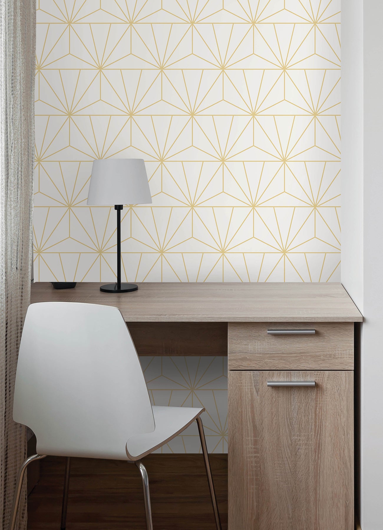 Packed Party Geometric Peel and Stick Wallpaper in a room setting