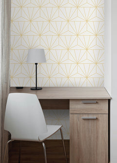 Packed Party Geometric Peel and Stick Wallpaper in a room setting