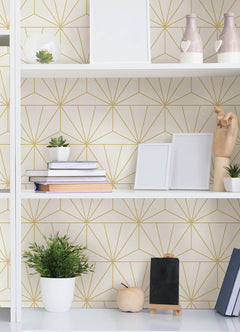 Packed Party Geometric Peel and Stick Wallpaper in a room setting