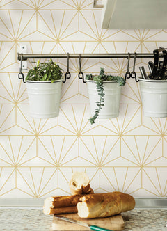 Packed Party Geometric Peel and Stick Wallpaper in a room setting