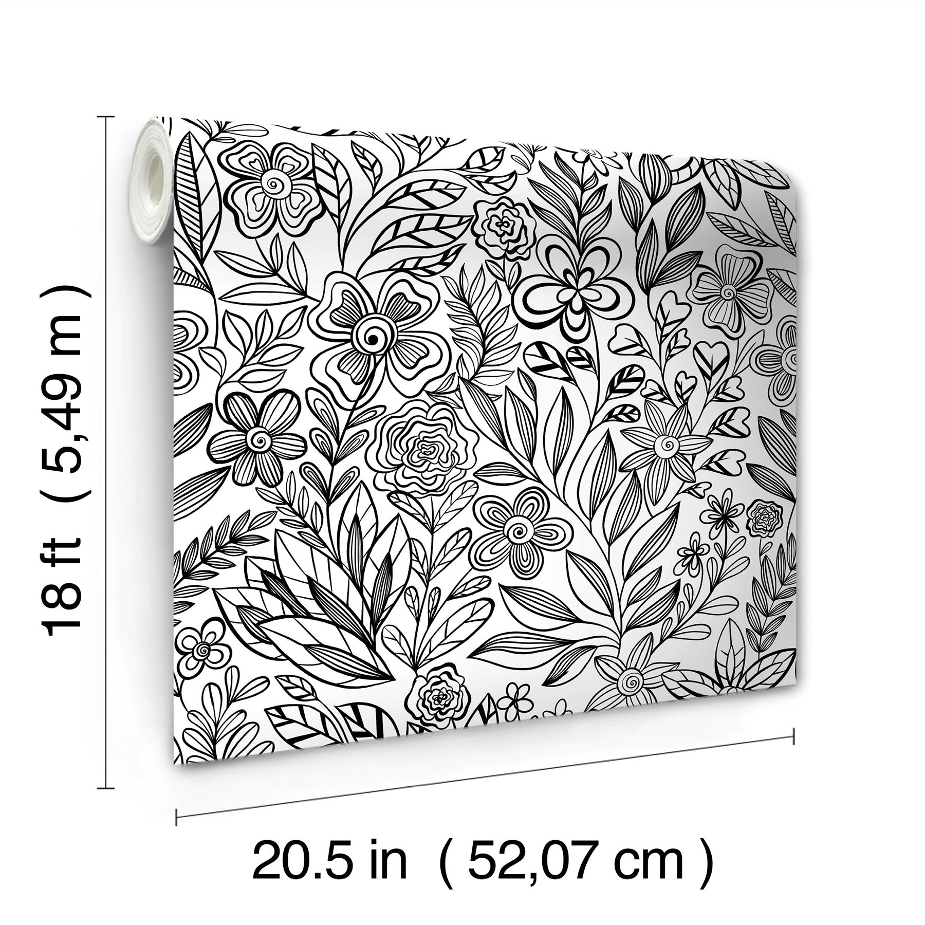 Packed Party Garden Simply Stated Peel and Stick Wallpaper - dimensions