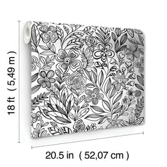 Packed Party Garden Simply Stated Peel and Stick Wallpaper - dimensions