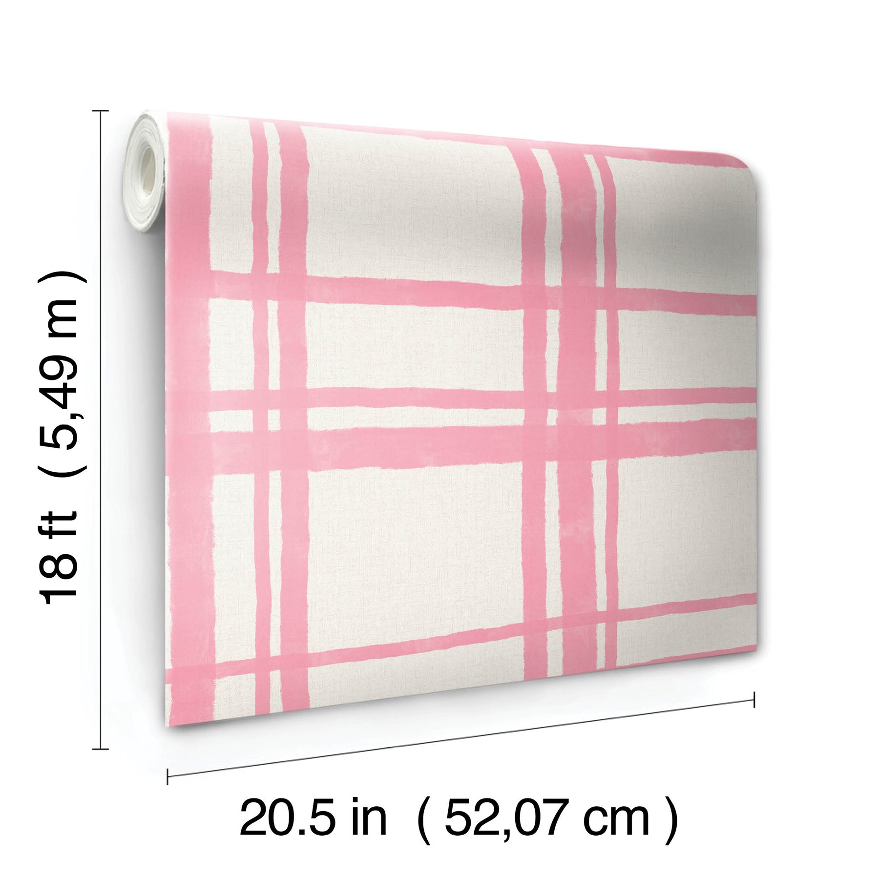 Packed Party Plaid Peel and Stick Wallpaper - dimensions