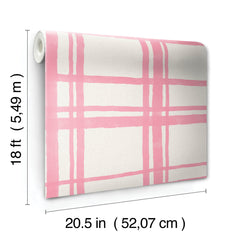 Packed Party Plaid Peel and Stick Wallpaper - dimensions