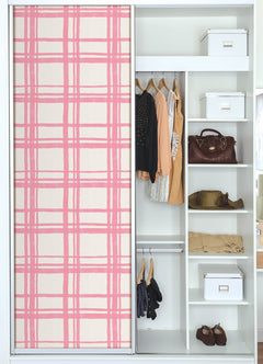 Packed Party Plaid Peel and Stick Wallpaper in a room setting