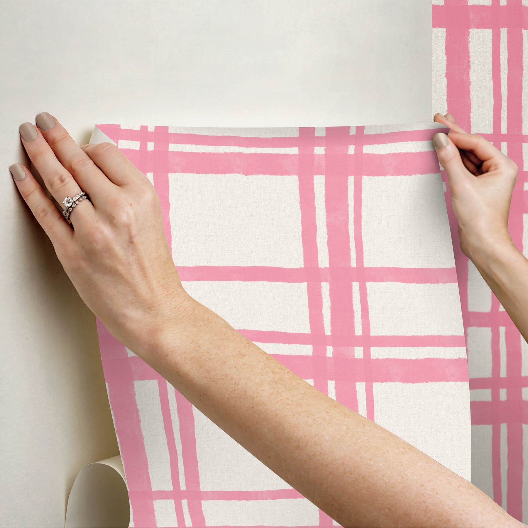 Packed Party Plaid Peel and Stick Wallpaper - how to stick