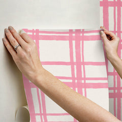 Packed Party Plaid Peel and Stick Wallpaper - how to stick