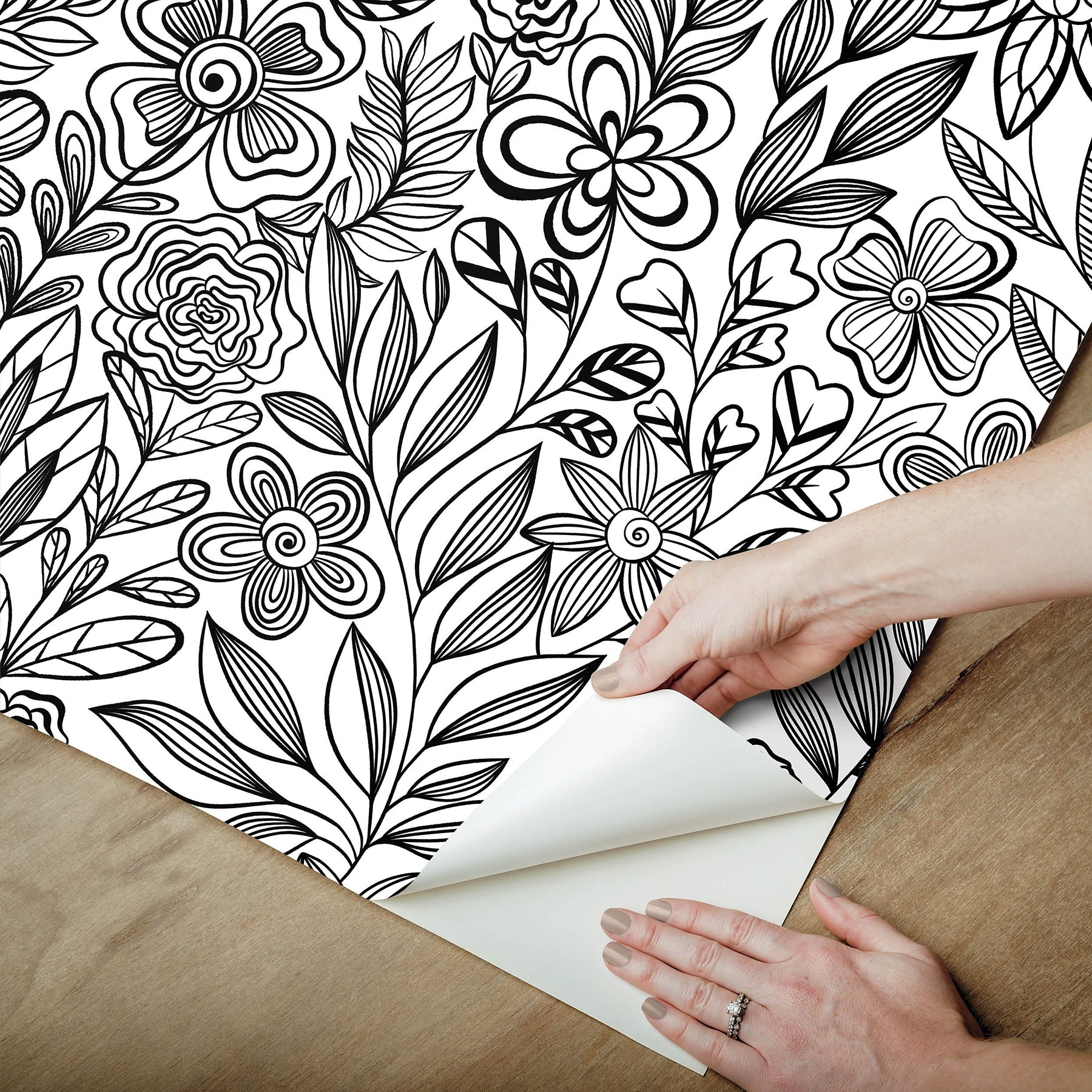Packed Party Garden Simply Stated Peel and Stick Wallpaper - how to peel