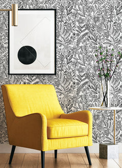 Packed Party Garden Simply Stated Peel and Stick Wallpaper in a room setting