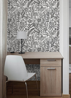 Packed Party Garden Simply Stated Peel and Stick Wallpaper in a room setting