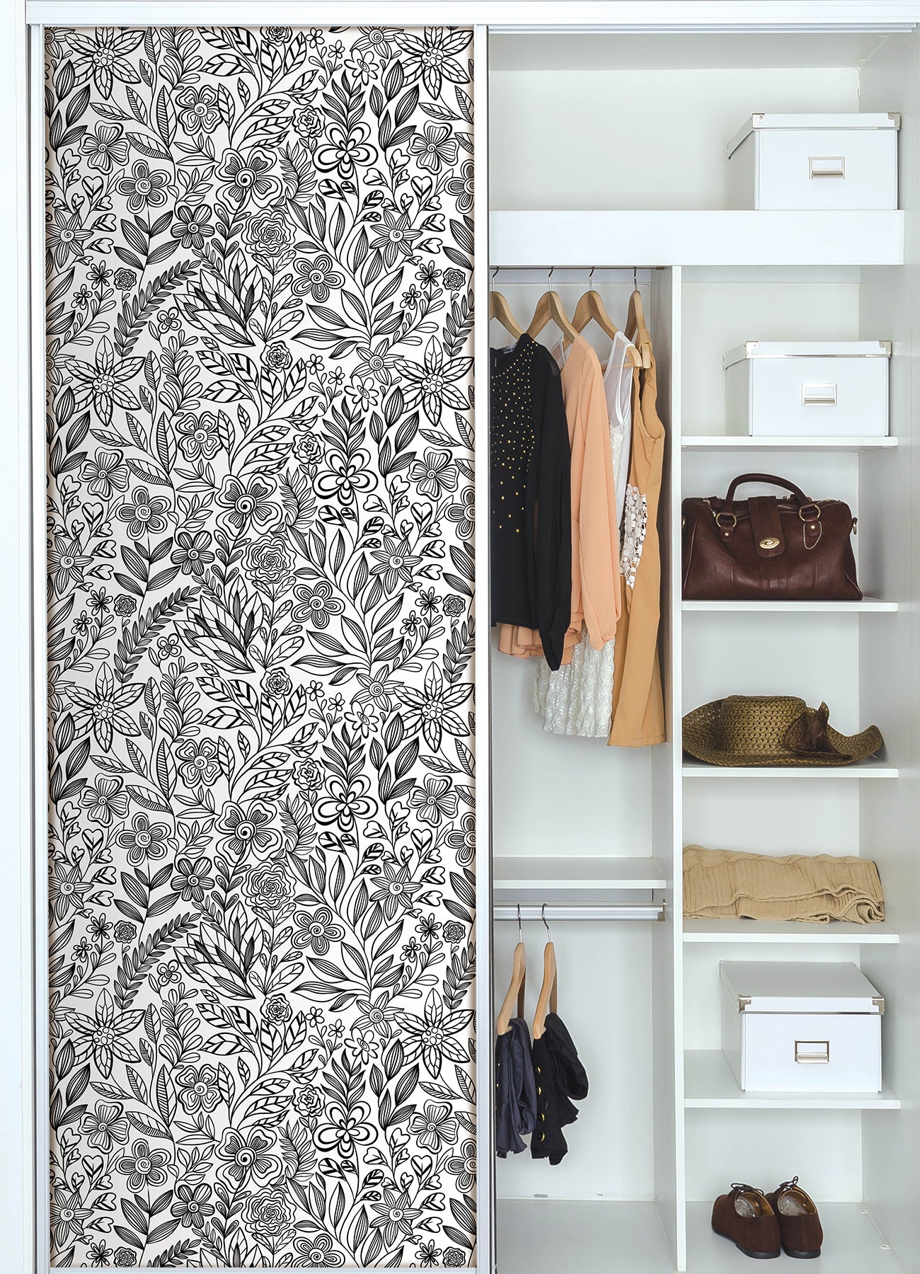 Packed Party Garden Simply Stated Peel and Stick Wallpaper in a room setting
