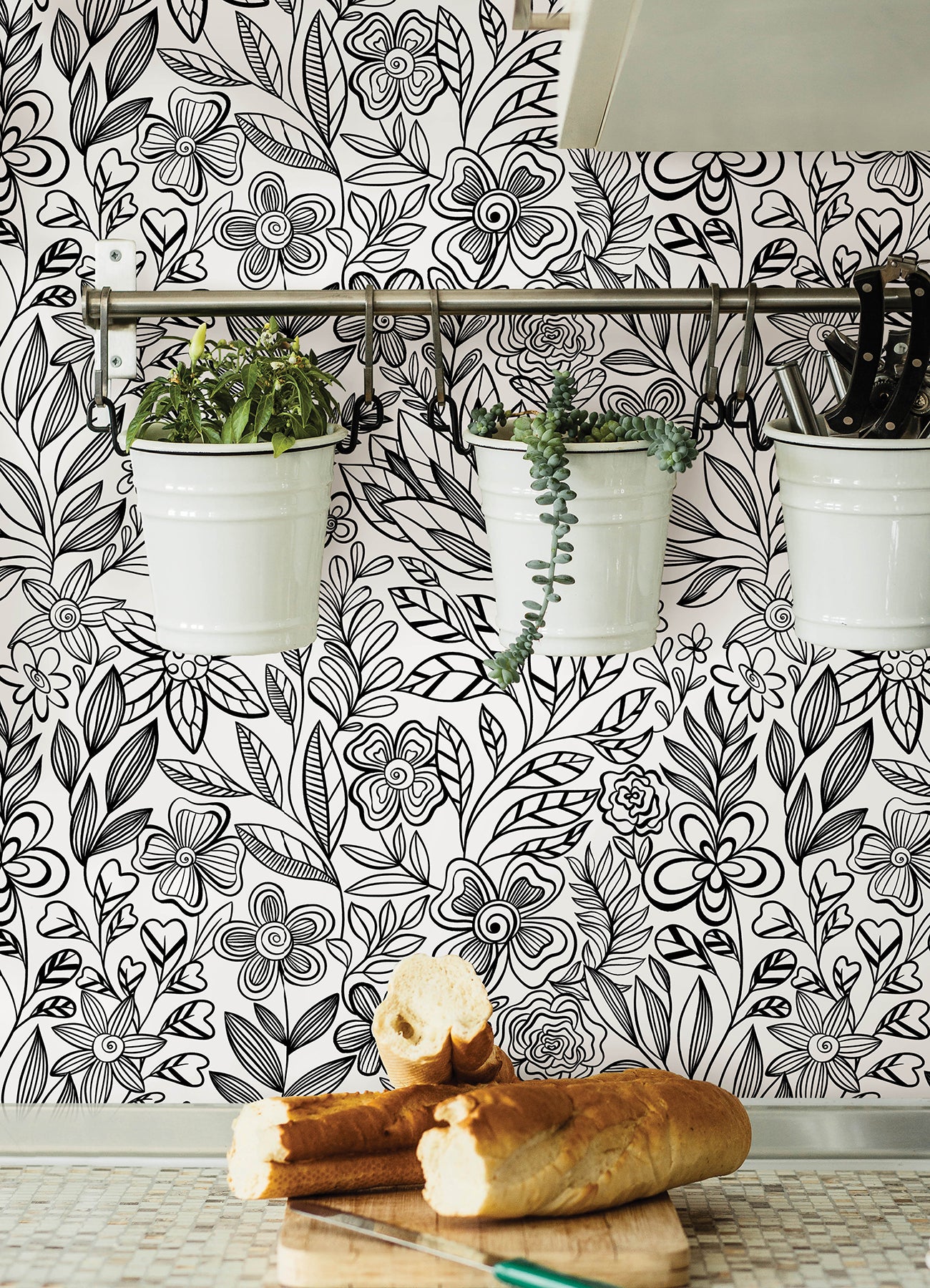 Packed Party Garden Simply Stated Peel and Stick Wallpaper in a room setting
