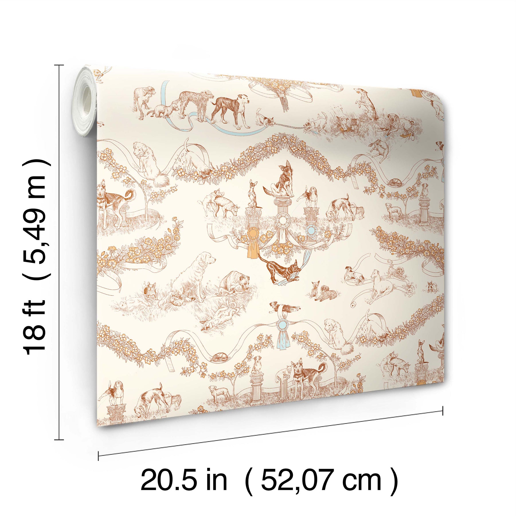 Rachel Antonoff Worst in Show Peel and Stick Wallpaper - dimensions