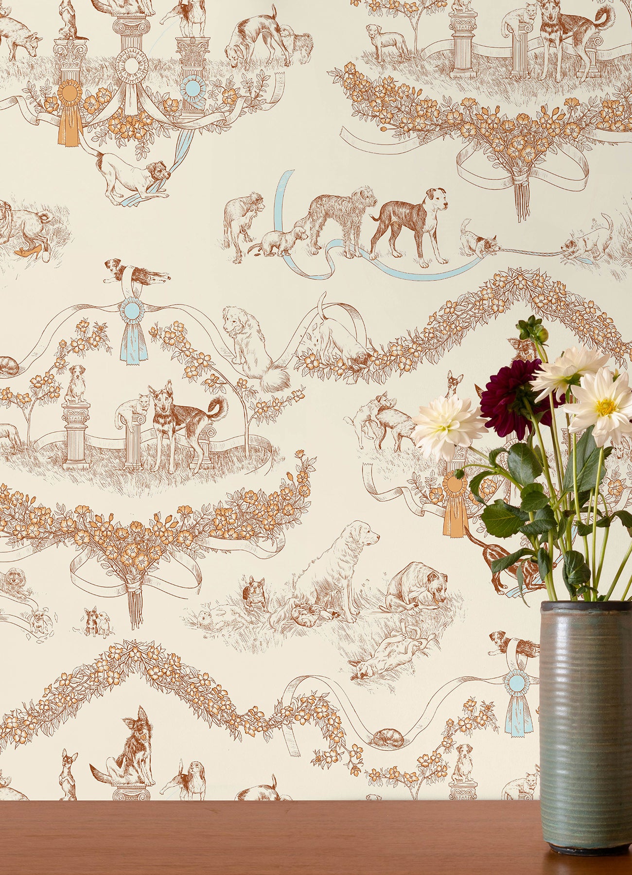 Rachel Antonoff Worst in Show Peel and Stick Wallpaper in a room setting