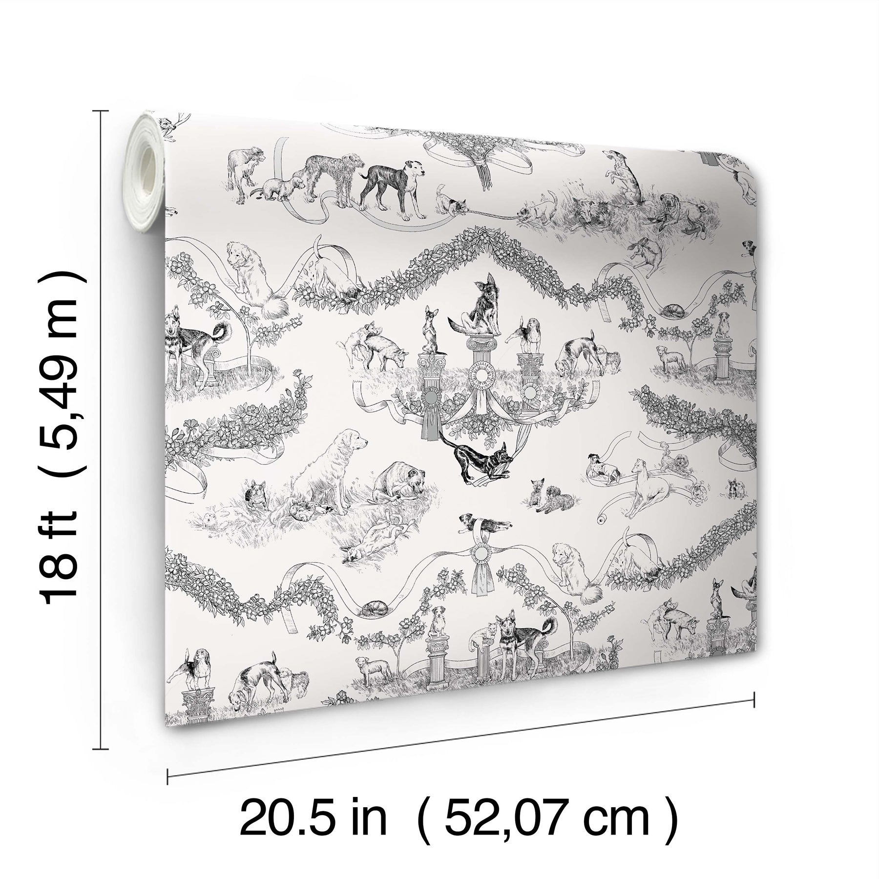 Rachel Antonoff Worst in Show Peel and Stick Wallpaper - dimensions