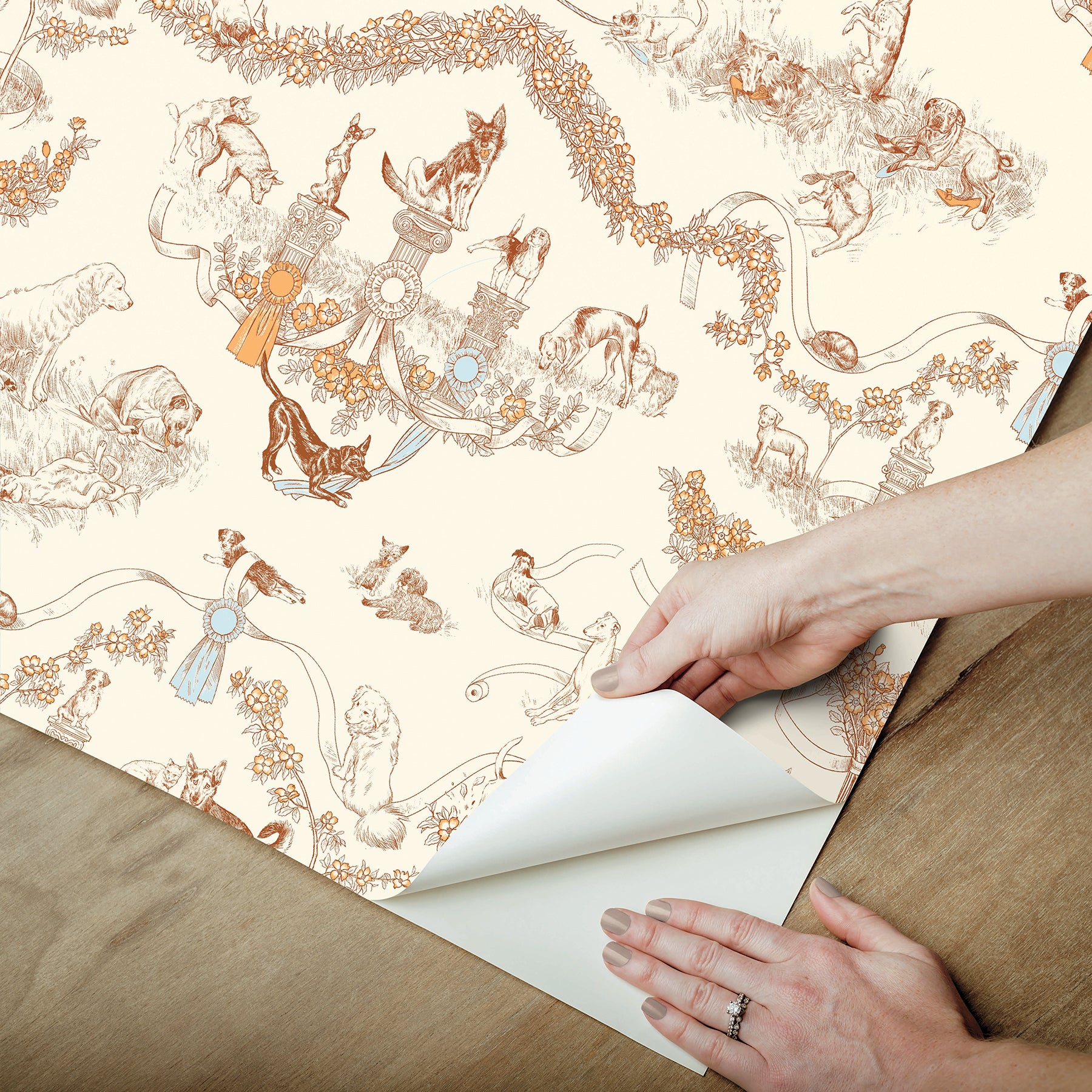 Rachel Antonoff Worst in Show Peel and Stick Wallpaper - how to peel
