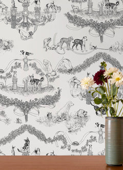 Rachel Antonoff Worst in Show Peel and Stick Wallpaper in a room setting