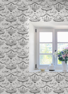 Rachel Antonoff Worst in Show Peel and Stick Wallpaper in a room setting