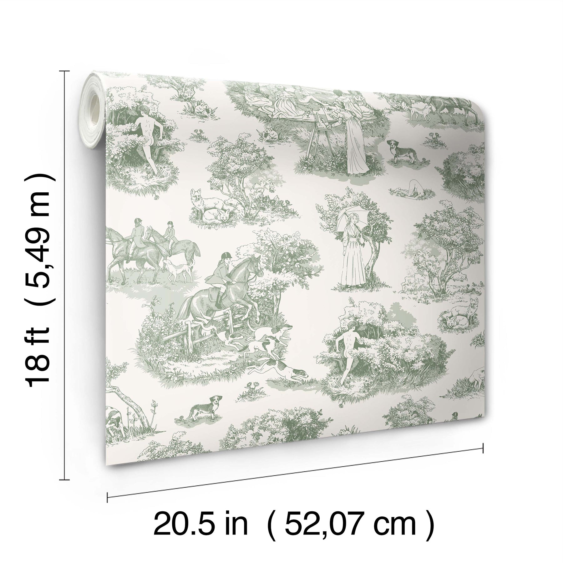 Rachel Antonoff The Chase Peel and Stick Wallpaper - dimensions