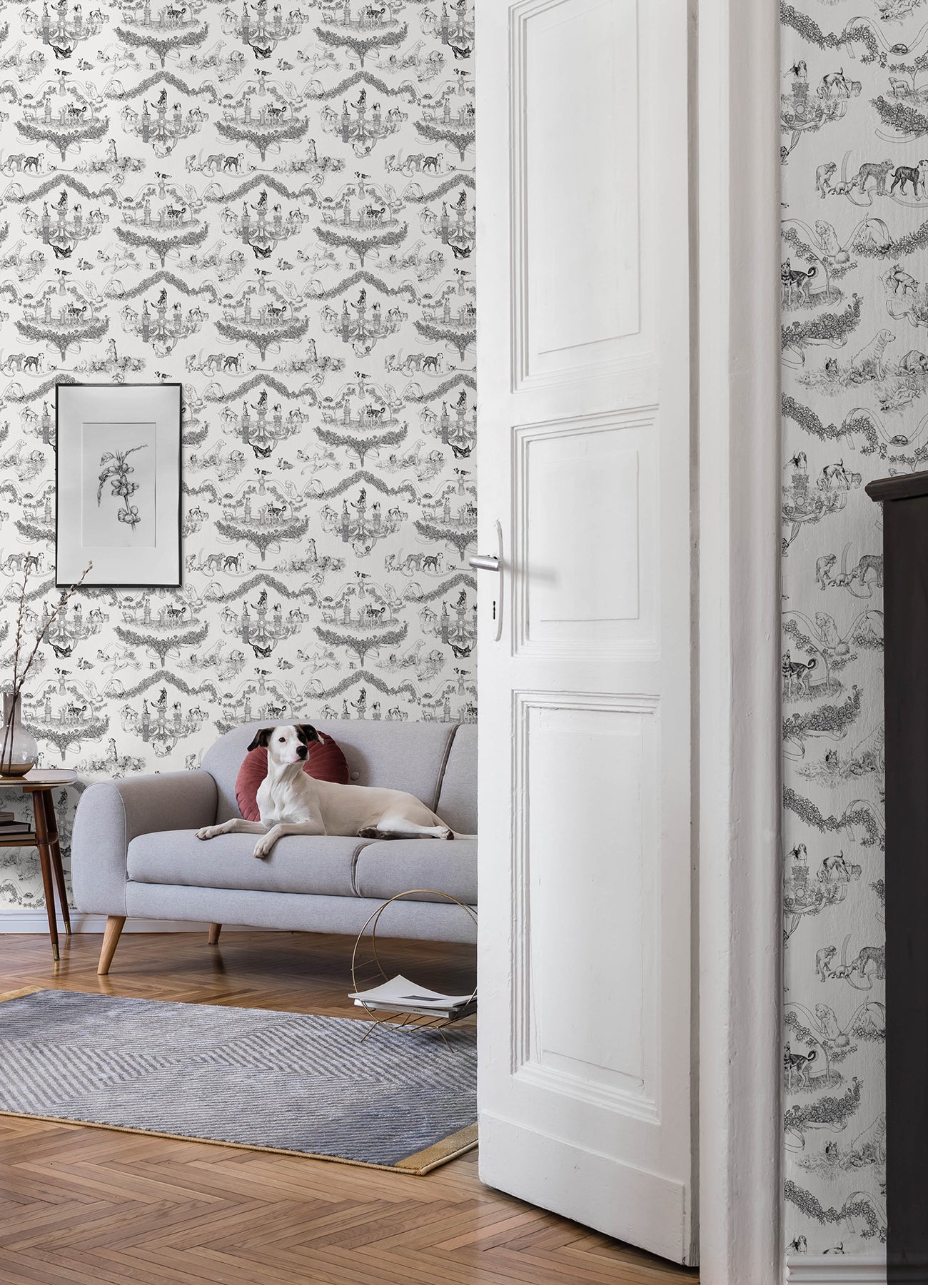 Rachel Antonoff Worst in Show Peel and Stick Wallpaper in a room setting