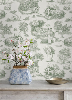 Rachel Antonoff The Chase Peel and Stick Wallpaper in a room setting