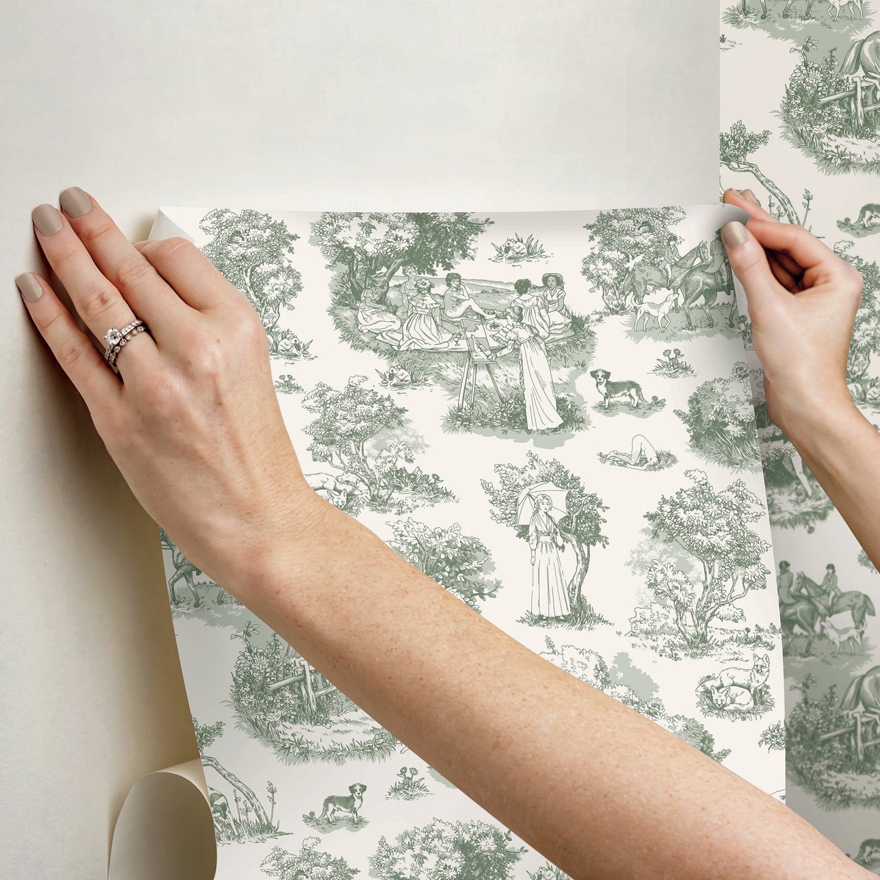 Rachel Antonoff The Chase Peel and Stick Wallpaper - how to stick