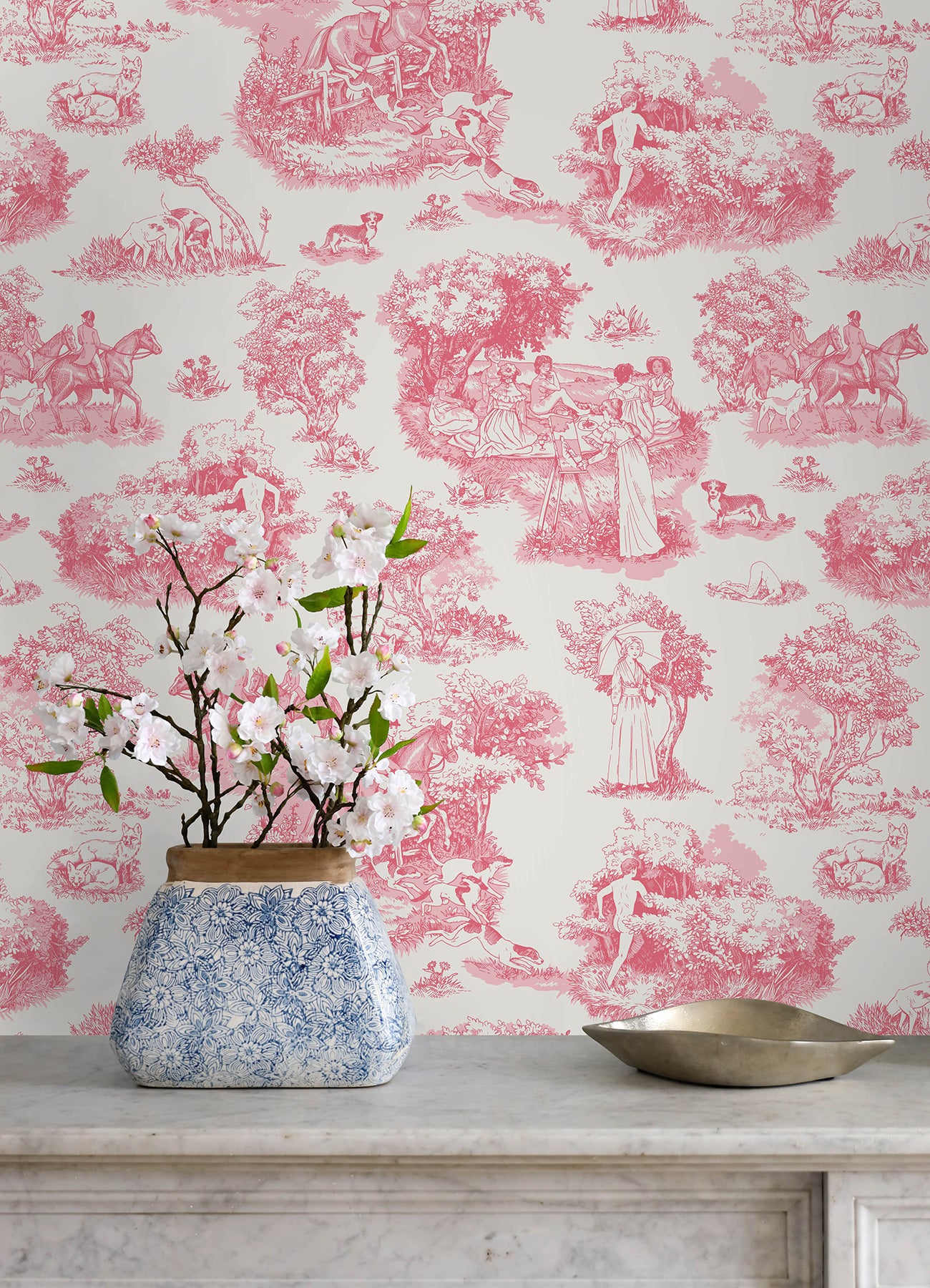 Rachel Antonoff The Chase Peel and Stick Wallpaper in a room setting