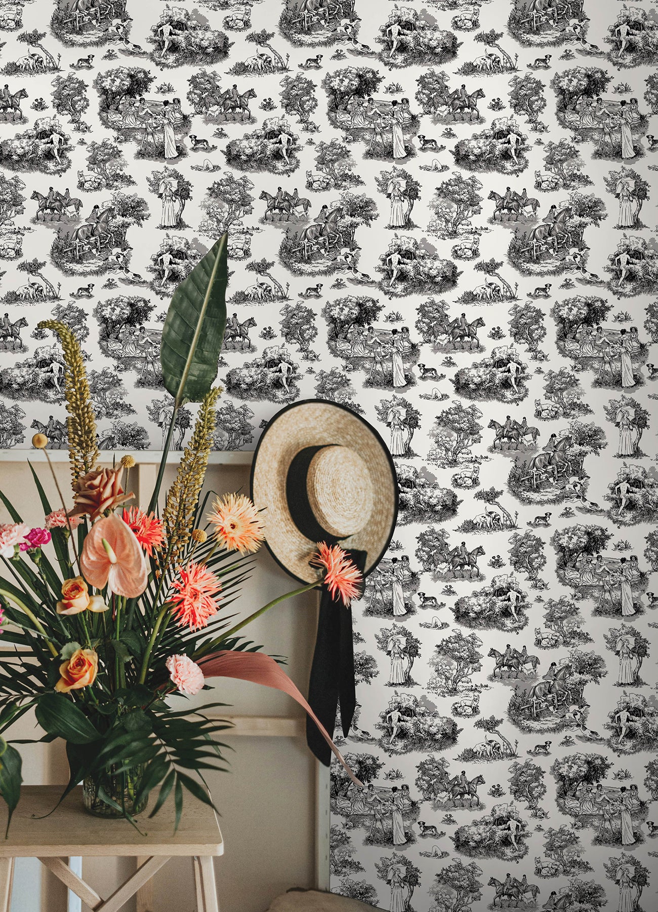 Rachel Antonoff The Chase Peel and Stick Wallpaper in a room setting
